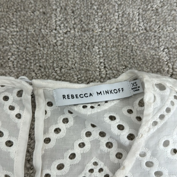 Rebecca minkoff white eyelet lace short sleeve mini dress coverup - Picture 7 of 11
